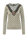 Etro Milan Crew Neck Sweater In Bianco