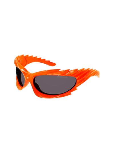 Balenciaga 'spike Rectangle' Sunglasses In Orange