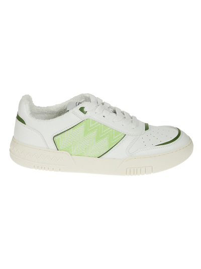 Missoni Basket New Low Trainers In White,green