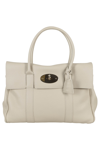 Mulberry Heavy Grain Leather Bayswater Bag In Chalk
