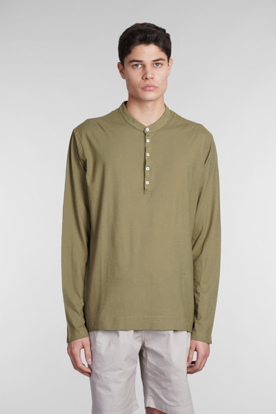 Massimo Alba Long-sleeve Cotton Henley Shirt In Green