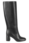 Red Valentino Redvalentino Almond Toe Block Heel Boots In No Nero