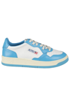 Autry Bicolor Medalist Leather Low Sneakers In White Cobalt