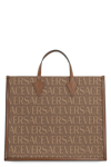 VERSACE CANVAS AND LEATHER SHOPPING BAG