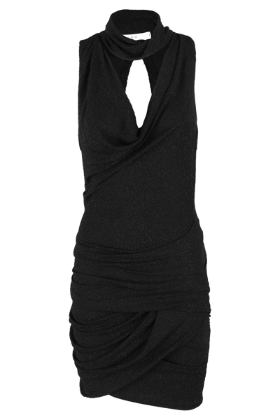 Iro Mikano Dress In Black Polyamide In Black/black Lurex