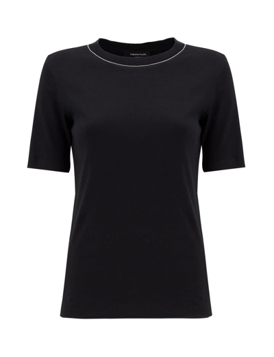 Fabiana Filippi T-shirt Mit Kontrastdetails In Black