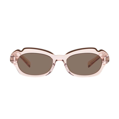 Alain Mikli Transparent Round-frame Sunglasses In Rosa/marrone