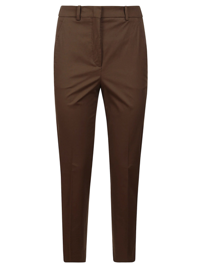 Incotex Straight Trousers With Belt Loops And Back Pockets In Brown