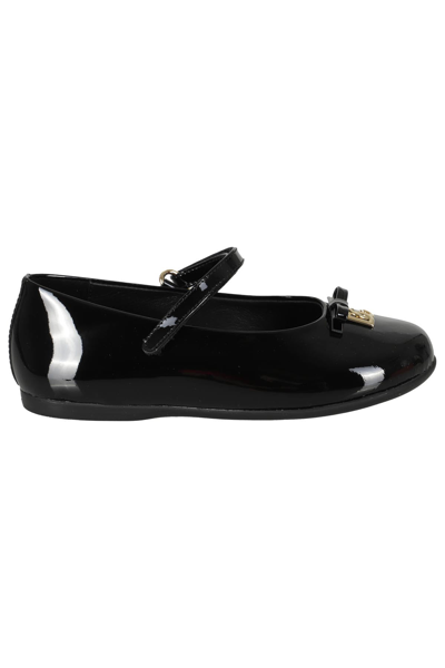 Dolce & Gabbana Kids' Ballerina Vernice In Nero