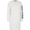 TOMMY HILFIGER WHITE DRESS FOR GIRL WITH LOGO