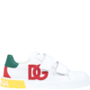 DOLCE & GABBANA WHITE SNEAKERS FOR KIDS WITH LOGO