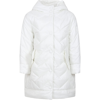 MONNALISA WHITE DOWN JACKET FOR GIRL WITH LOGO