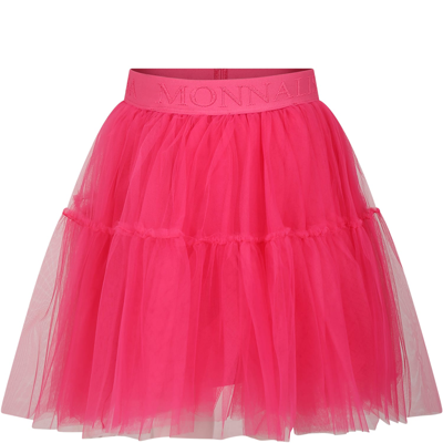 Monnalisa Kids' Fuchsia Skirt For Girl With Logo In Fuxia
