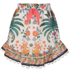 ZIMMERMANN IVORY SKIRT FOR GIRL WITH TROPICAL PRINT