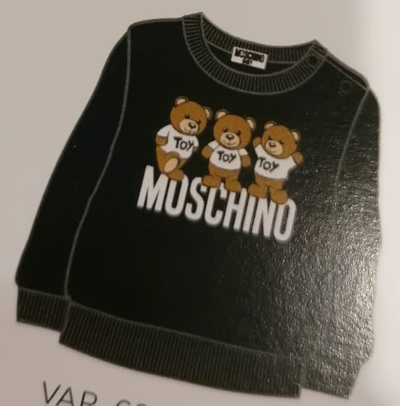 Moschino Black Sweatshirt For Baby Kids With Teddy Bears