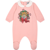 MOSCHINO PINK BABYGROW FOR BABY GIRL WITH TEDDY BEAR