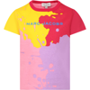LITTLE MARC JACOBS MULTICOLOR T-SHIRT FOR GIRL WITH LOGO