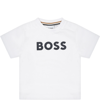 Hugo Boss Kids' White Cotton Jersey Baby Boy  T-shirt