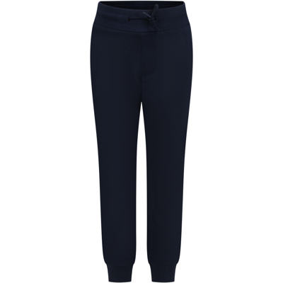 Kenzo Kids' Blue Trousers For Boy With Logo In A Marine
