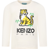 KENZO WHITE T-SHIRT FOR KIDS WITH LOGO