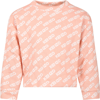 Kenzo Pink Sweatshirt For Girl With Logo In Pink