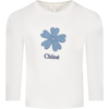 CHLOÉ WHITE T-SHIRT FOR GIRL WITH LOGO