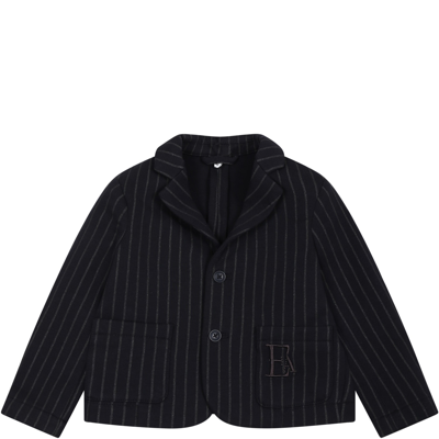 Armani Collezioni Babies' Blue Jacket For Boy With Logo