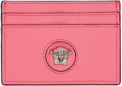 Versace Pink 'la Medusa' Card Holder In 1po2p Flamingo