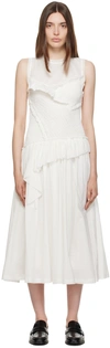 3.1 Phillip Lim White Ruffled Midi Dress In Wh100 White