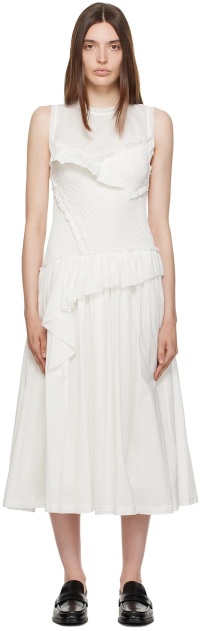 3.1 Phillip Lim White Ruffled Midi Dress In Wh100 White