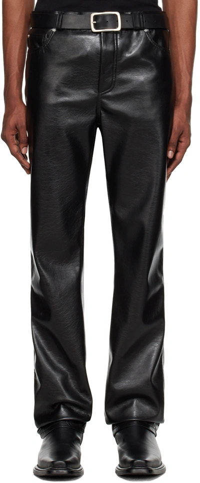 Lu'u Dan Black 90's Straight-leg Faux-leather Trousers