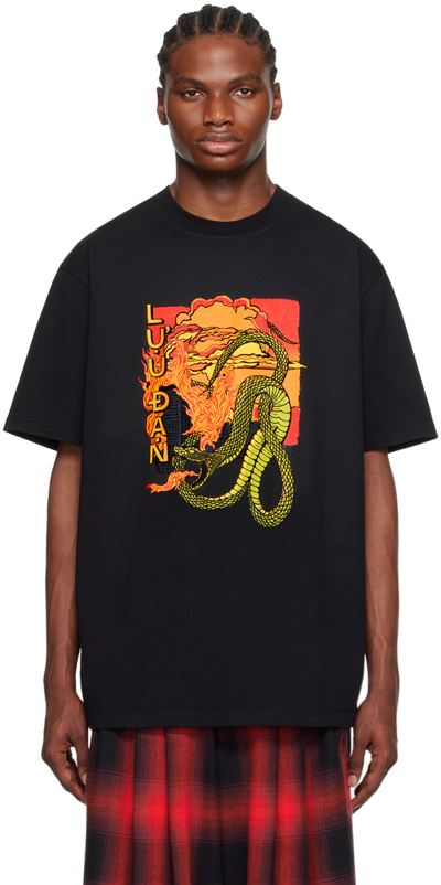 Lu'u Dan Black Snake T-shirt In Black Snake In The City