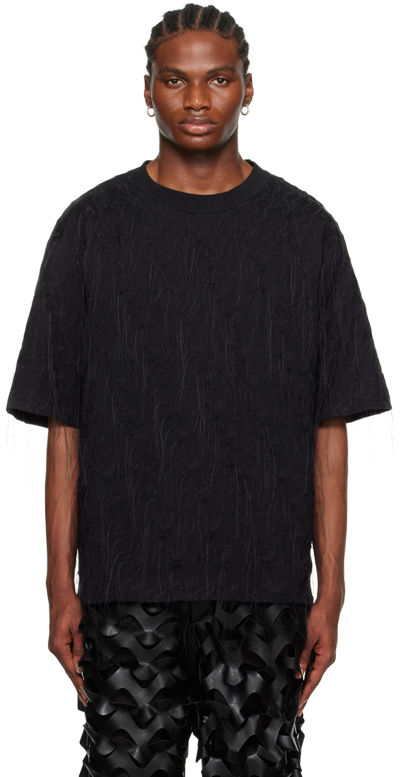 Lu'u Dan Black Embroidered T-shirt