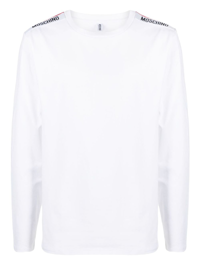 Moschino Logo-print Long-sleeve T-shirt In White
