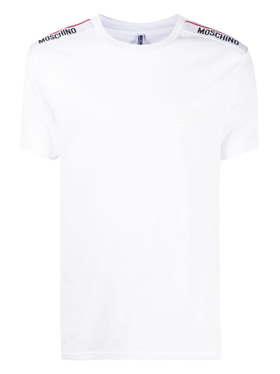 Moschino Embroidered-logo Cotton T-shirt In White