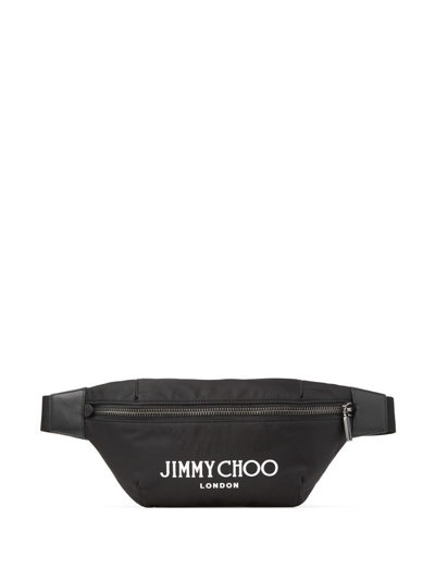 Jimmy Choo Finsley Logo印花腰包 In Black