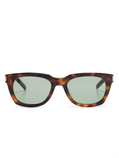 Saint Laurent Sl 582 Square-frame Sunglasses In Brown