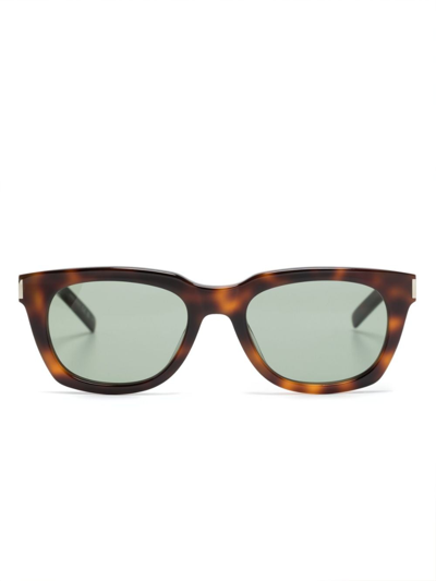 Saint Laurent Tortoiseshell Square-frame Acetate Sunglasses In Multi