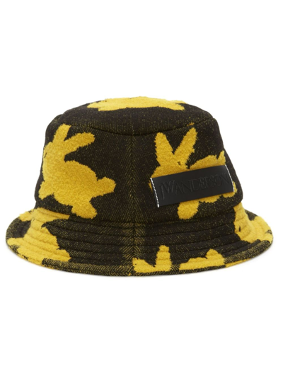 Jw Anderson Bunny-motif Bucket Hat In Black