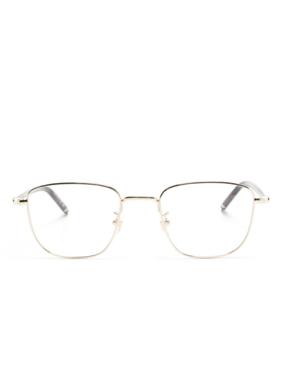 Montblanc Tortoiseshell-effect Square-frame Glasses In Gold
