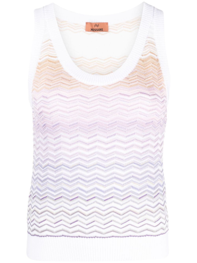 Missoni Zig-zag Print Knitted Top In White