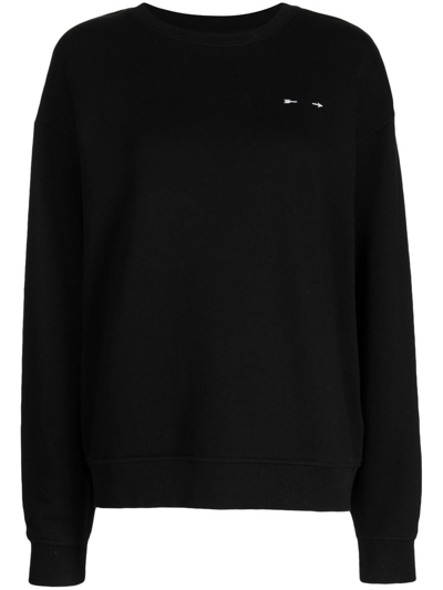 The Upside Saturn Logo-embroidered Sweatshirt In Black