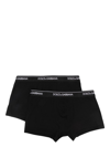 Dolce & Gabbana Pack Containing Two Regular Boxers Of The Same Color In Black