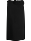 P.A.R.O.S.H BELTED STRAIGHT MIDI SKIRT