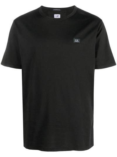 C.p. Company Logo-patch Cotton T-shirt In Black