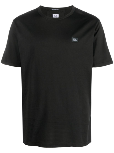 C.p. Company Cotton T-shirt With Logo In Black