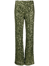 P.A.R.O.S.H SEQUIN STRAIGHT-LEG TROUSERS
