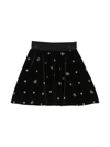 CHIARA FERRAGNI LOGO-EMBELLISHED VELVET PLEATED SKIRT