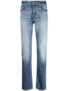 7 FOR ALL MANKIND MID-RISE STRAIGHT-LEG JEANS