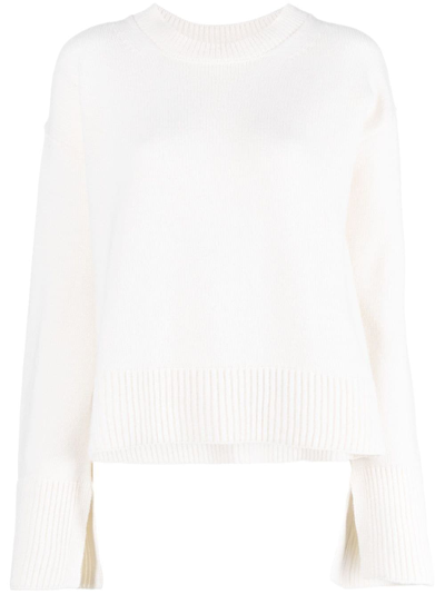 P.a.r.o.s.h . Side Slit Knitted Jumper In White